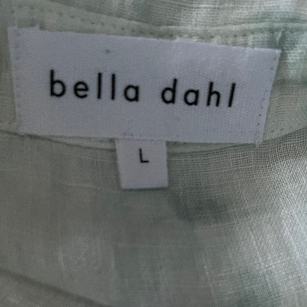 Bella Dahl Sleeveless tie waist linen top L - Picture 11 of 12